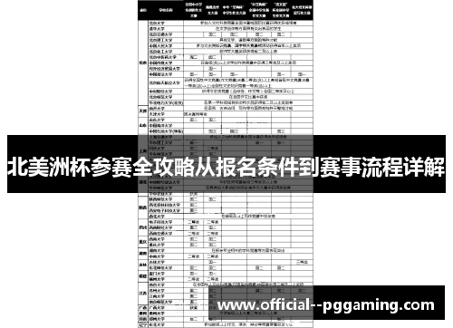 北美洲杯参赛全攻略从报名条件到赛事流程详解